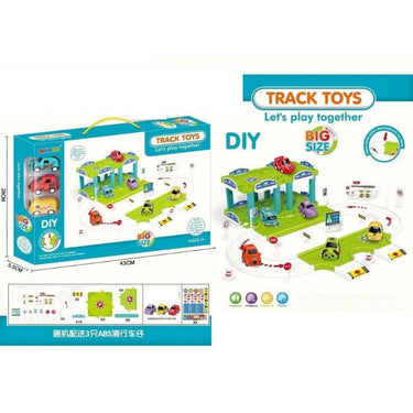 DIY Manual Big Size Track Set With 3 Cars